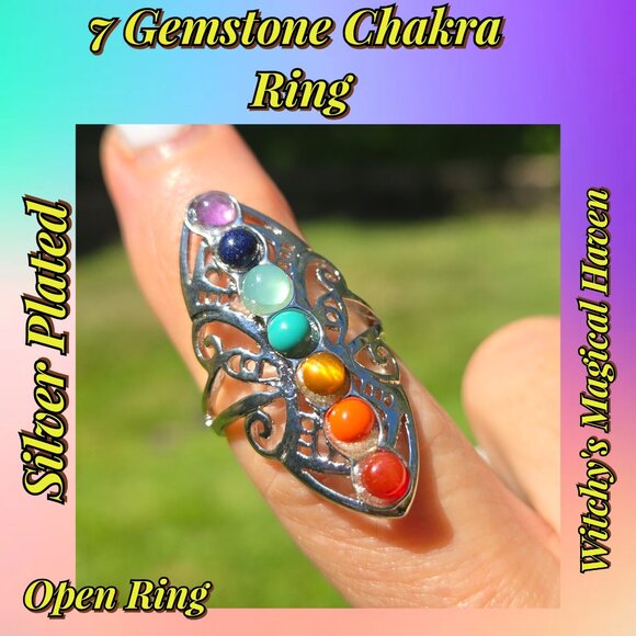 Chakra 7 Gemstone Ring - Picture 3 of 3